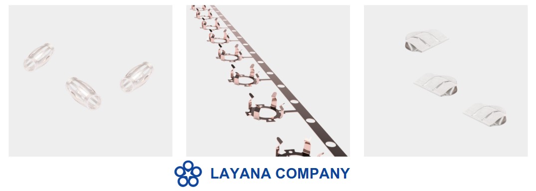 Beryllium copper progressive die stamped parts produced by Layana