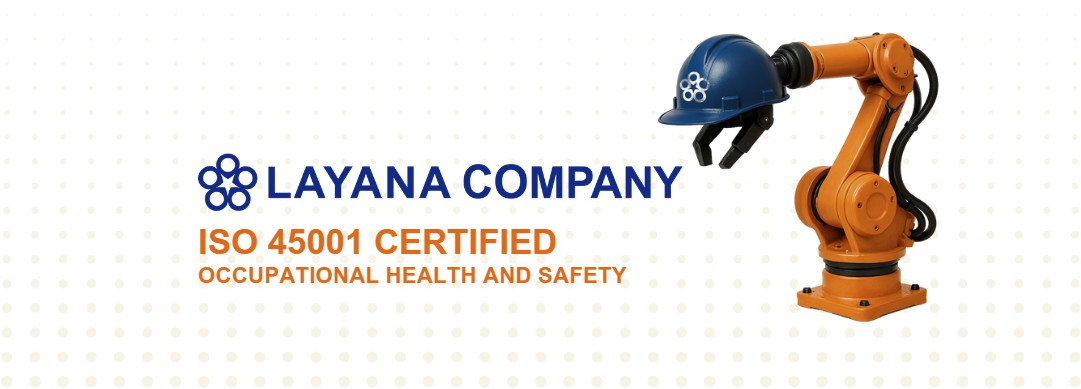 Layana ISO 45001 認證的職業健康與安全製造旗幟。