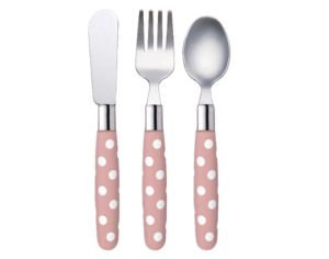 Overmolded cutlery set with ergonomic handles manufactured by Layana.