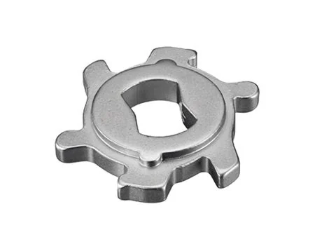 Componente metálico de precisión fabricado mediante corte fino.